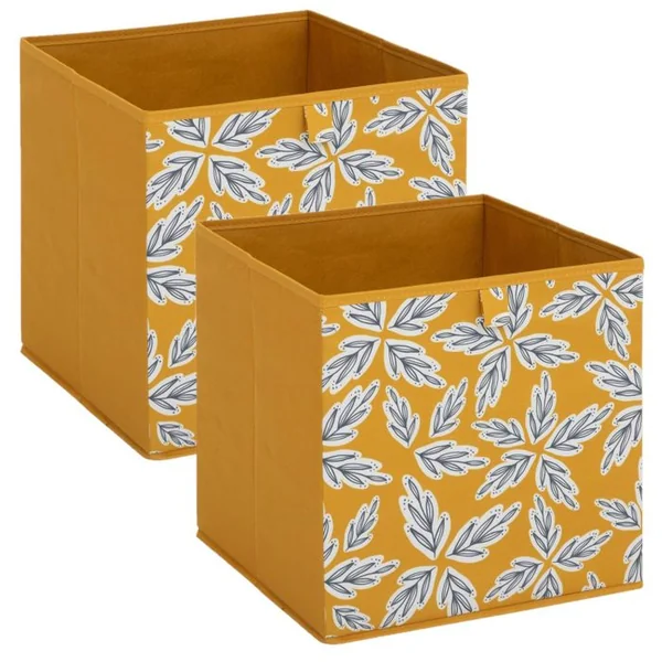 FIVE Lot De 2 Boites De Rangement Folia - L. 31 X L.31 X H. 31 Cm - Jaune
