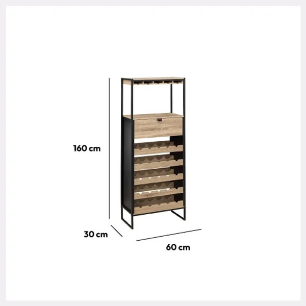 FIVE Meuble De Bar Range Bouteilles Et Porte Verres H 160 Cn