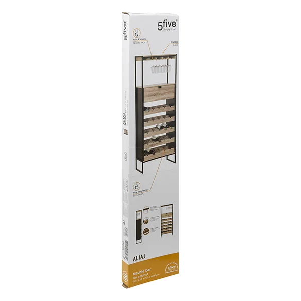 FIVE Meuble De Bar Range Bouteilles Et Porte Verres H 160 Cn