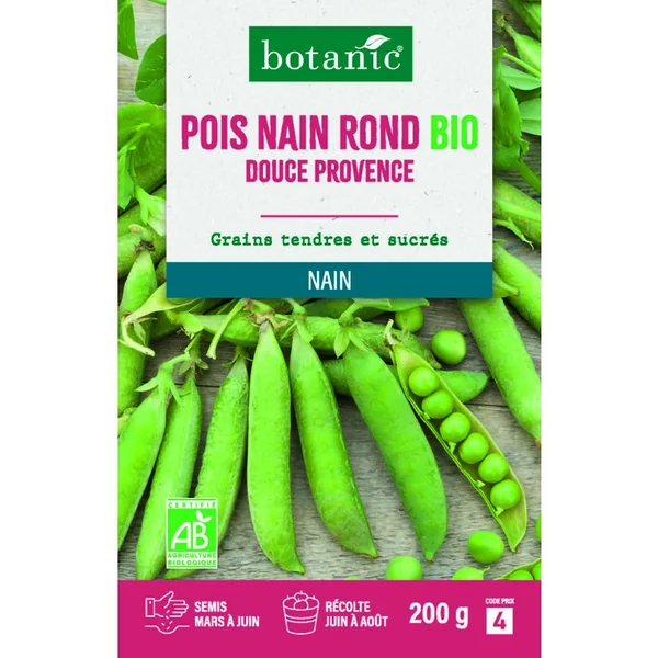 Graines de pois nain rond douce provence bio botanic® - graines nain semer