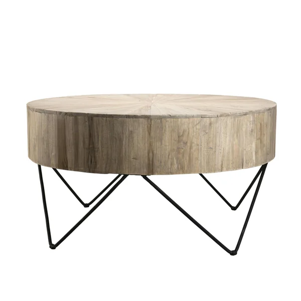 Grande table basse teck forme ronde D90 Jaipur