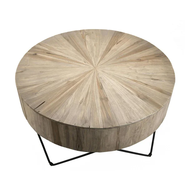 Grande table basse teck forme ronde D90 Jaipur