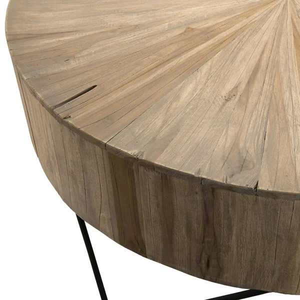 Grande table basse teck forme ronde D90 Jaipur