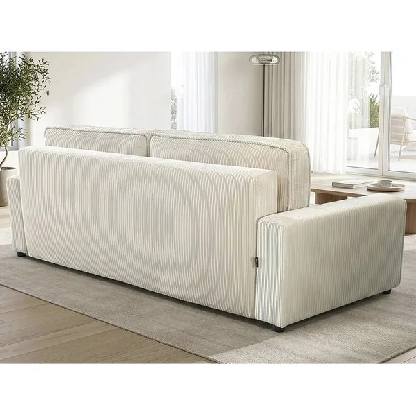 HABITAT ET JARDIN Canapé Convertible En Velours Côtelé "montaigne" -3 Places - Beige