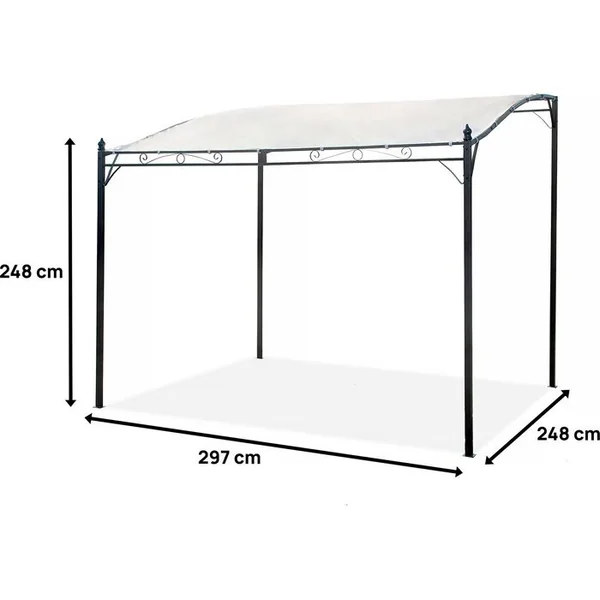 HABITAT ET JARDIN Pergola Inclinée En Métal - 3 X 2,5 M - Beige