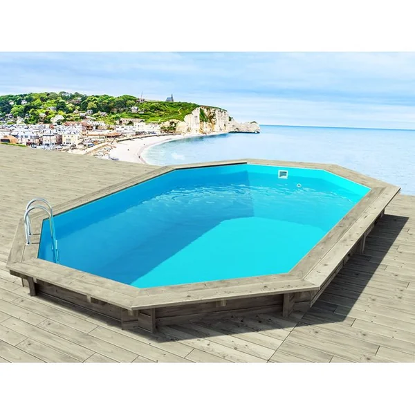 HABITAT ET JARDIN Piscine Bois " Brazilia 120 " 5.86 X 3.86 X 1.20 M