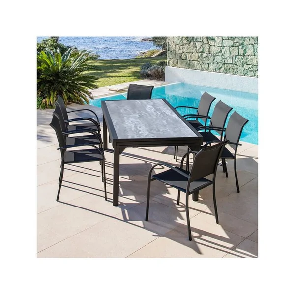 HABITAT ET JARDIN Table De Jardin En Aluminium Extensible "lagos" - 140/280 X 90 X 76 Cm - Gris
