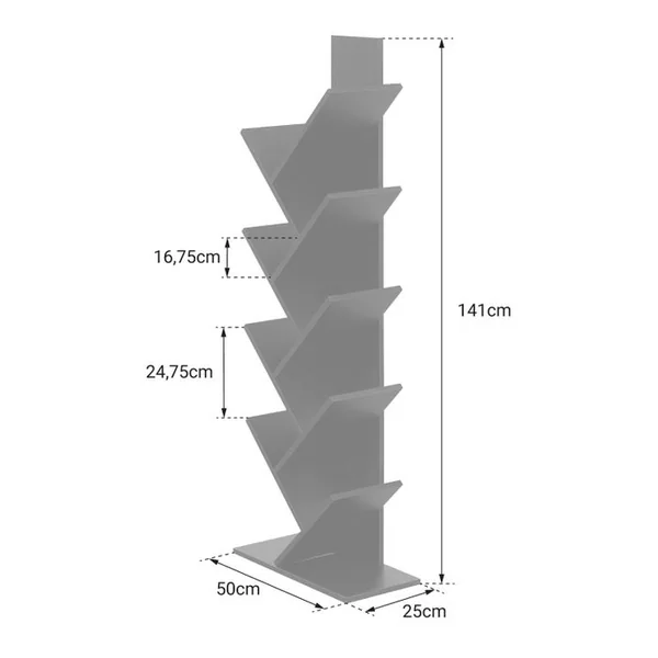 HAPPY GARDEN Bibliothèque 8 étagères Inclinées Blanche Simone