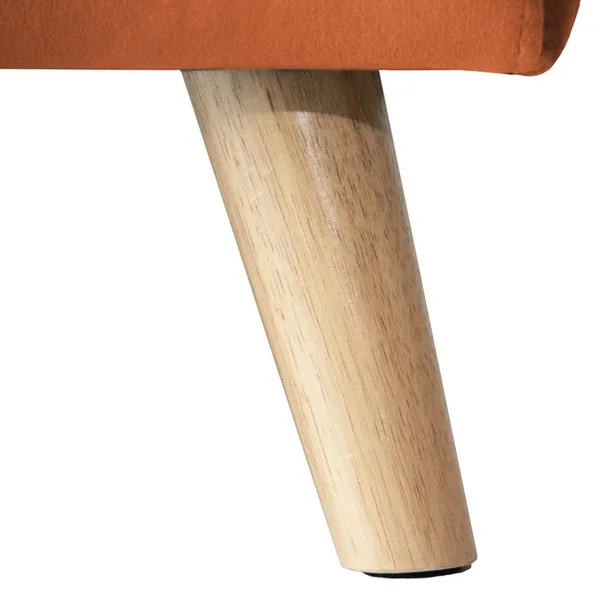 HAPPY GARDEN Canapé D'angle Convertible James 3 Places En Velours Terracotta