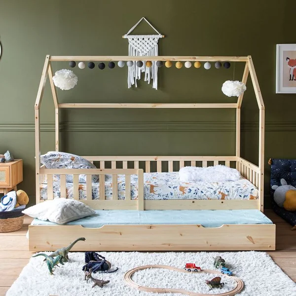 HAPPY GARDEN Lit Cabane Gigogne Pour Enfant 190x90cm En Bois Marceau