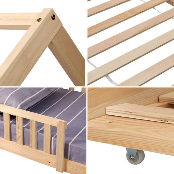 HAPPY GARDEN Lit Cabane Gigogne Pour Enfant 190x90cm En Bois Marceau