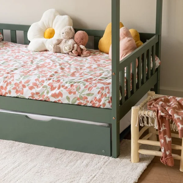 HAPPY GARDEN Lit Cabane Gigogne Pour Enfant 190x90cm Vert Marceau