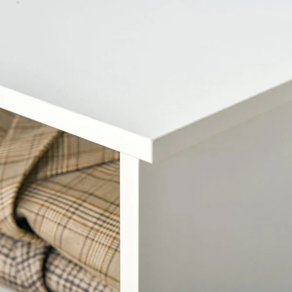 HOMCOM Armoire Placard Porte 5 étagères, 3 Niches, 2 Tiroirs Blanc