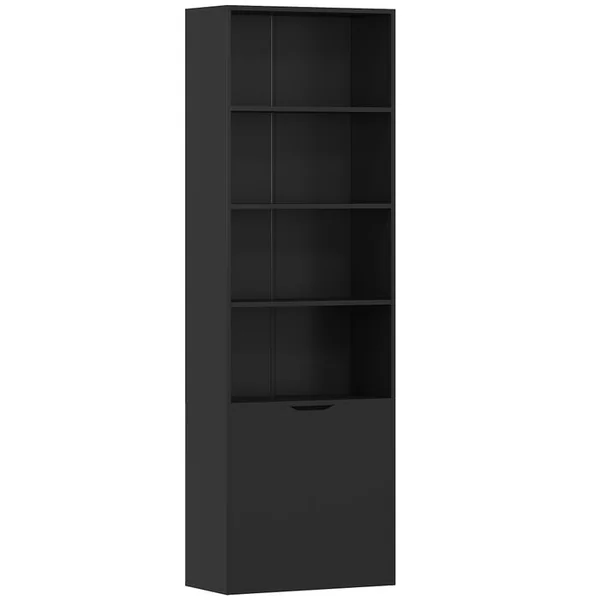 HOMCOM Bibliothèque 4 étagères Armoire 2 Portes 59 X 29 X 180 Cm