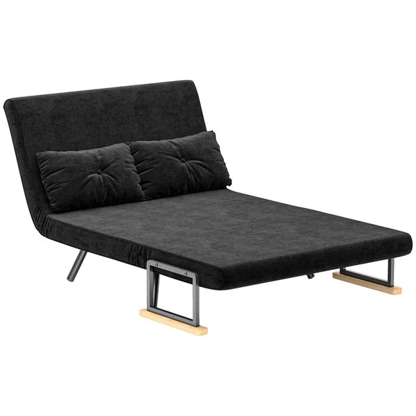 HOMCOM Canapé Convertible 2 Places Réglable 2 Coussins Revêtement Effet Velours