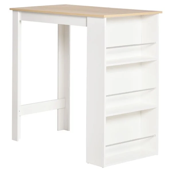 HOMCOM Table De Bar Avec Rangement 3 étagères
