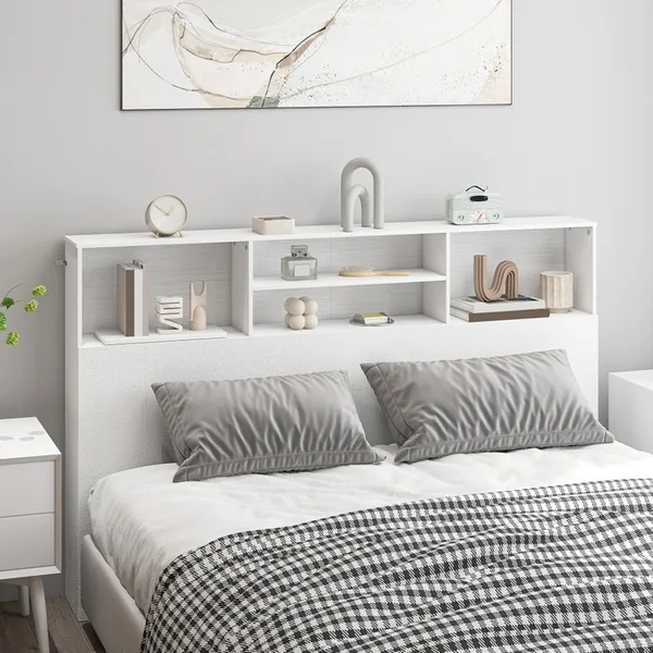 HOMCOM Tête De Lit Avec Rangement 160 Cm - 4 Niches, Grande étagère