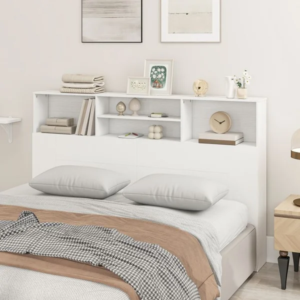 HOMCOM Tête De Lit Avec Rangement 160 Cm - 4 Niches, Grande étagère