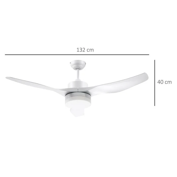 HOMCOM Ventilateur De Plafond Réversible LED 6 Vitesses Silencieux Avec Télécommande