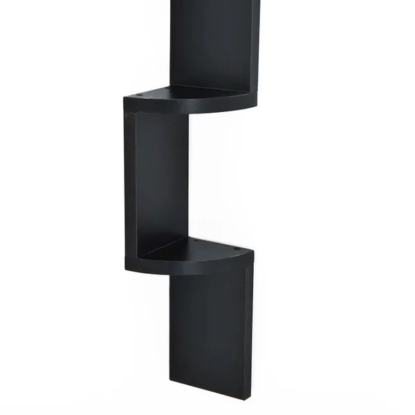 HOMCOM étagère D'angle Design Zig Zag Noire