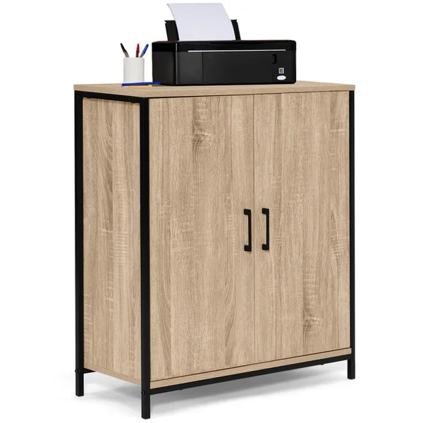 ID MARKET Armoire Basse Detroit 2 Portes Design Industriel