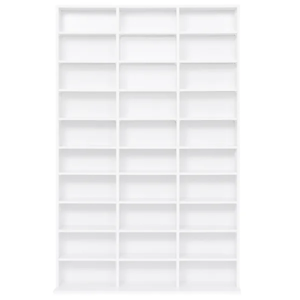 ID MARKET Bibliothèque étagère Cd Ceylia 30 Cases Avec étagères Modulables Bois Blanc