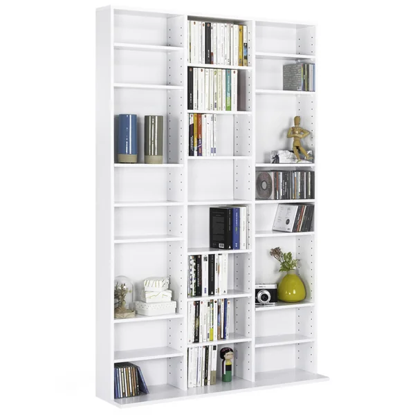 ID MARKET Bibliothèque étagère Cd Ceylia 30 Cases Avec étagères Modulables Bois Blanc