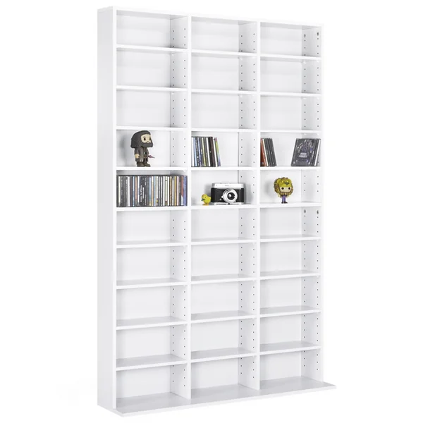 ID MARKET Bibliothèque étagère Cd Ceylia 30 Cases Avec étagères Modulables Bois Blanc