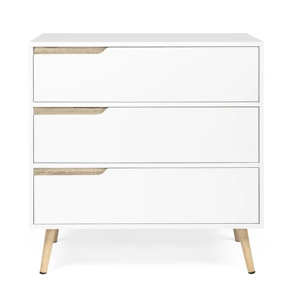 ID MARKET Commode 3 Tiroirs Helsinki 80 Cm Scandinave Blanc