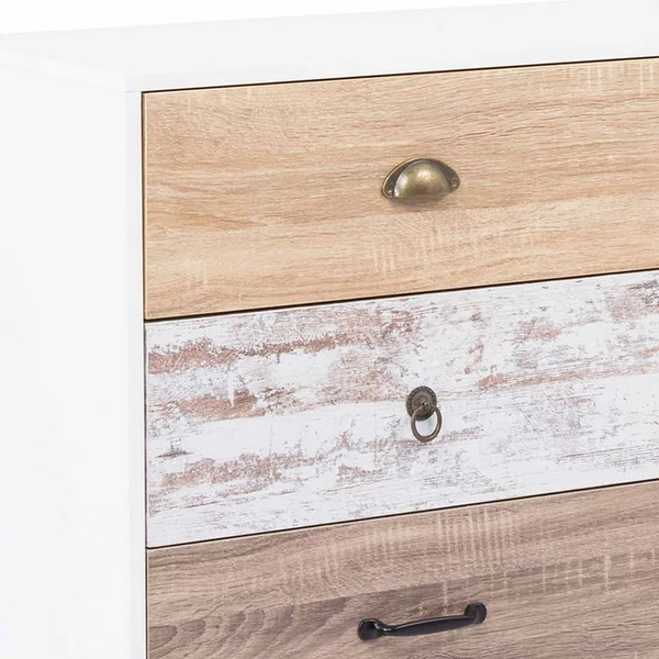 ID MARKET Commode 6 Tiroirs Bahia 115 Cm Scandinave