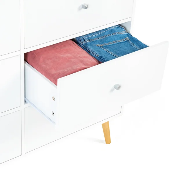 ID MARKET Commode 6 Tiroirs Emmie 110 Cm Scandinave Blanc