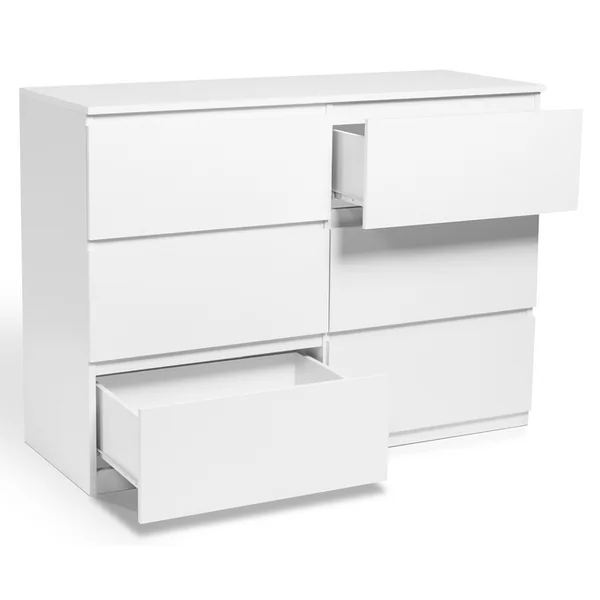 ID MARKET Commode 6 Tiroirs Tomi 110 Cm Bois Blanc