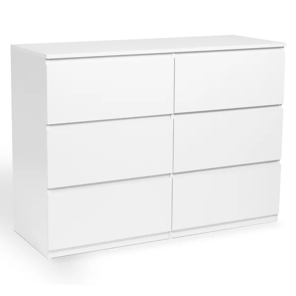 ID MARKET Commode 6 Tiroirs Tomi 110 Cm Bois Blanc