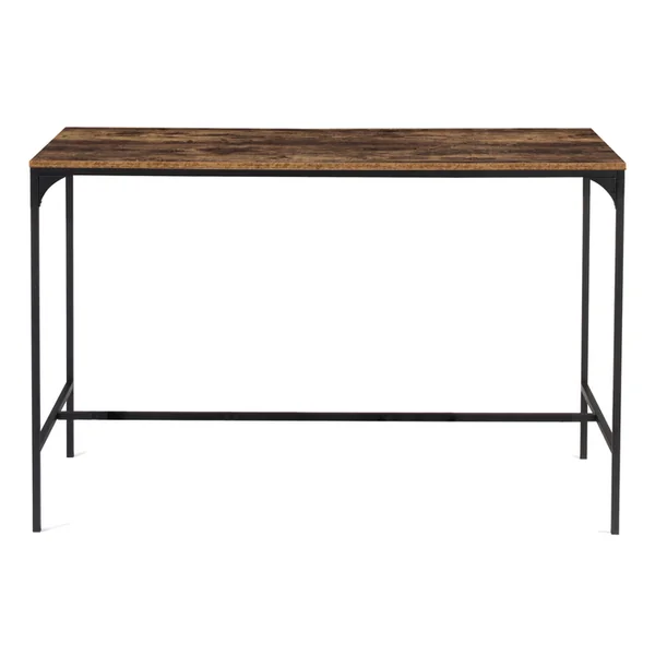 ID MARKET Ensemble Table Haute De Bar Dayton 150 Cm Et 6 Tabourets Effet Vieilli Design Industriel