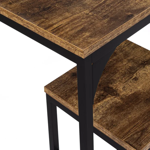 ID MARKET Ensemble Table Haute De Bar Dayton 150 Cm Et 6 Tabourets Effet Vieilli Design Industriel