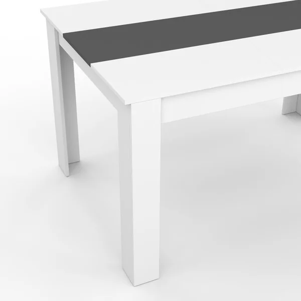 ID MARKET Ensemble Table à Manger Georgia 140 Cm Blanche Et Grise Et 6 Chaises Romane Grises