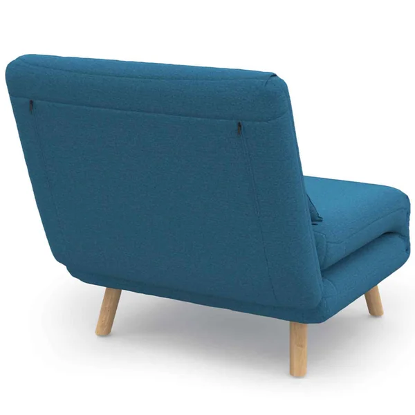 ID MARKET Fauteuil Convertible Romeo Lit D'appoint 1 Place 80x190 Cm Tissu Bleu Canard