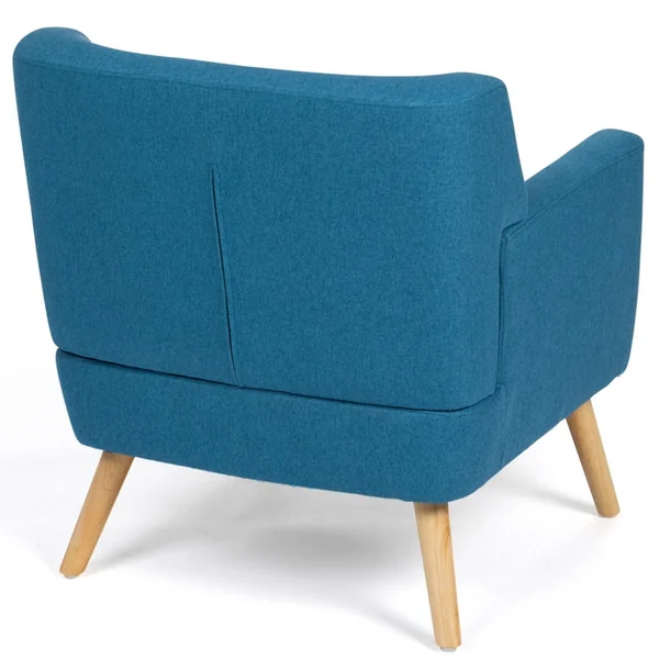 ID MARKET Fauteuil Scandinave Liv En Tissu Bleu Canard