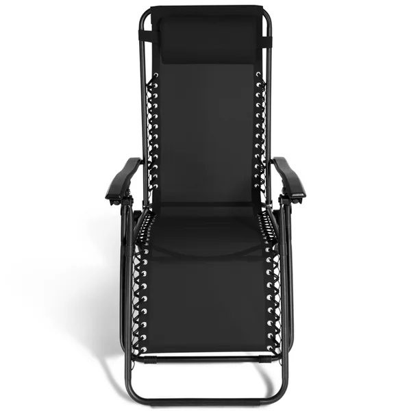 ID MARKET Lot De 2 Fauteuils De Jardin Inclinables Relax Grand Confort Noir
