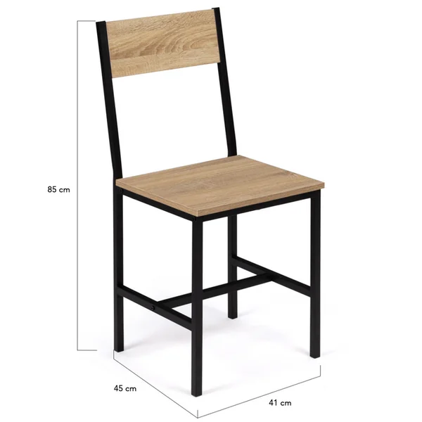 ID MARKET Lot De 4 Chaises De Cuisine Detroit Design Industriel