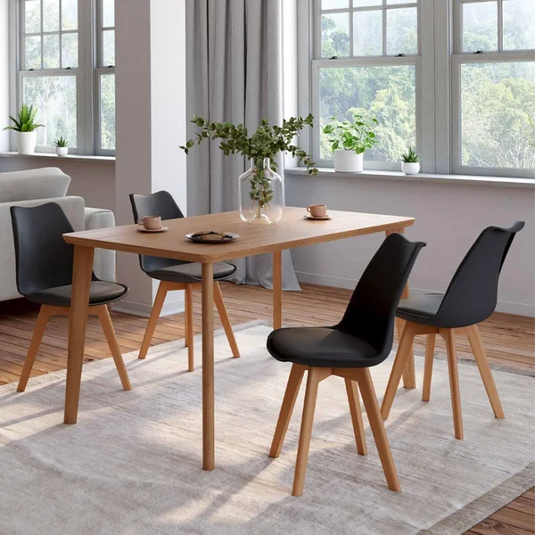 ID MARKET Lot De 4 Chaises Scandinaves Sara Noires Pour Salle à Manger