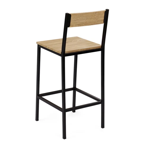 ID MARKET Lot De 4 Tabourets De Bar Detroit Avec Dossier Chaise De Cuisine Design Industriel
