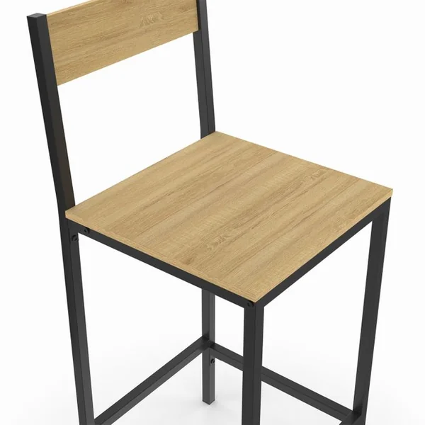 ID MARKET Lot De 4 Tabourets De Bar Detroit Avec Dossier Chaise De Cuisine Design Industriel