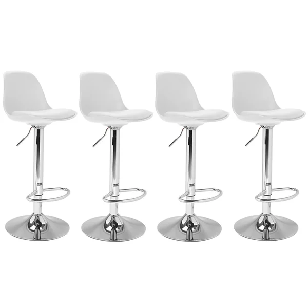 ID MARKET Lot De 4 Tabourets De Bar Karl Design Blanc