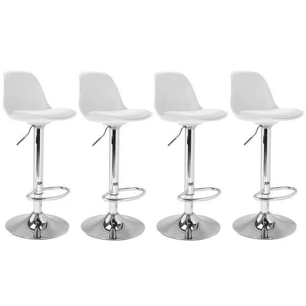 ID MARKET Lot De 4 Tabourets De Bar Karl Design Blanc