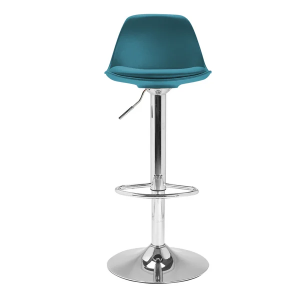 ID MARKET Lot De 4 Tabourets De Bar Karl Design Bleu Canard