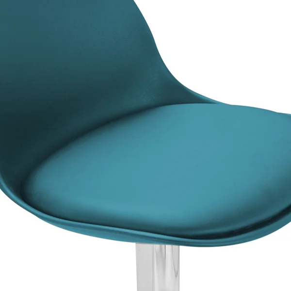 ID MARKET Lot De 4 Tabourets De Bar Karl Design Bleu Canard