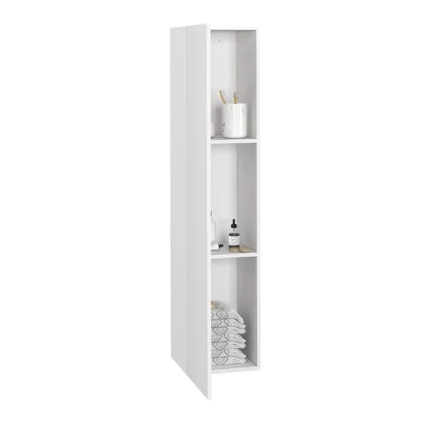ID MARKET Meuble Colonne Salle De Bain Suspendu Blanc Lila