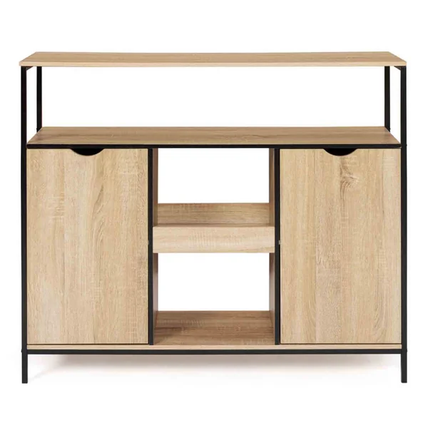 ID MARKET Meuble De Bar Avec Portes Et étagères Detroit Design Industriel