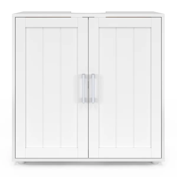 ID MARKET Meuble Sous-lavabo Salle De Bain Waldo Bois Blanc